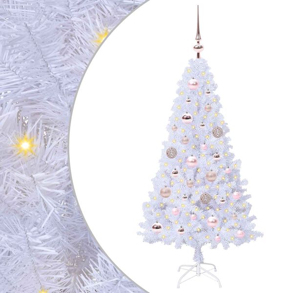vidaXL &Aacute;rvore de Natal Artificial com 150 LEDs Branco 120 cm PVC e A&ccedil;o