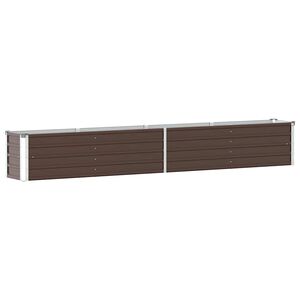 vidaXL Canteiro elevado jardim a&ccedil;o galvanizado 320x40x45 cm castanho