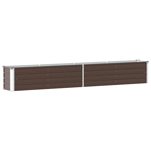 vidaXL Canteiro elevado jardim a&ccedil;o galvanizado 320x40x45 cm castanho