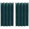 vidaXL Cortinas opacas 2 pcs Verde Escuro 140 x 140 cm Veludo