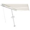 vidaXL Toldo retrátil manual com LED 350x250 cm cor creme