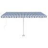 vidaXL Toldo retr&aacute;til manual independente 400x350 cm azul e branco
