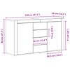 vidaXL Buffet com gaveta Cinzento 120 x 36 x 69 cm Madeira processada