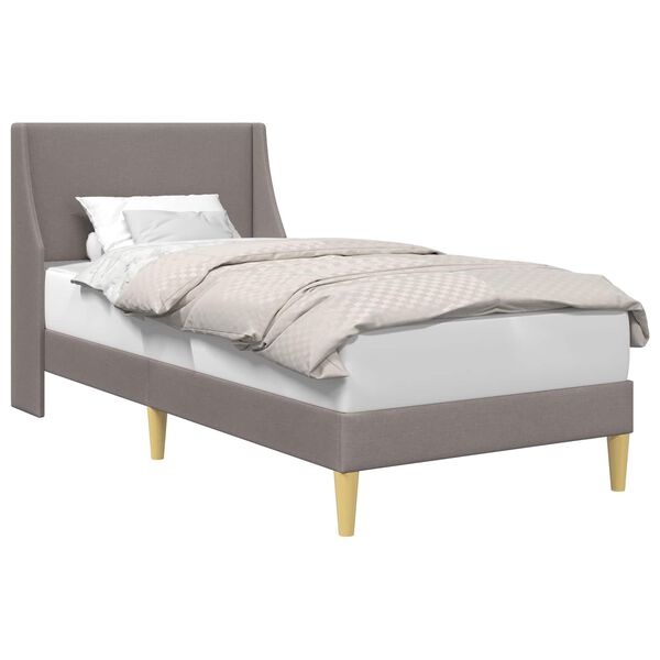 vidaXL Estrutura da Cama Cinzento-acastanhado 90 x 190 cm tecido