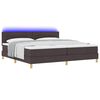 vidaXL Cama Box Spring LED com led Marrom Escuro 200 x 200 cm tecido