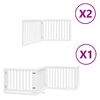 vidaXL Port&atilde;o p/ c&atilde;es com porta dobr&aacute;vel 8 pain&eacute;is 640 cm &aacute;lamo branco