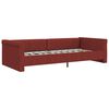 vidaXL Sof&aacute;-cama c/ colch&atilde;o e sa&iacute;da USB 90x200cm tecido vermelho tinto