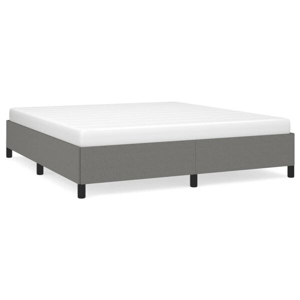vidaXL Estrutura de cama sem colch&atilde;o 180x200 cm tecido cinzento-escuro