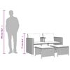 vidaXL Sof&aacute; de jardim de 2 lugares com mesa e bancos vime PE preto