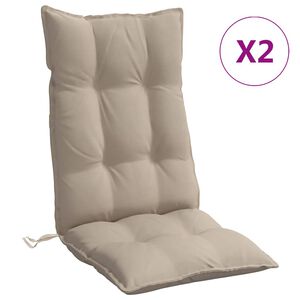 vidaXL Almofad&otilde;es cadeira encosto alto 2pcs oxford cinza-acastanhado