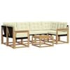 vidaXL Conjunto de Sof&aacute;s para Exterior 7 unid. Branco e Creme