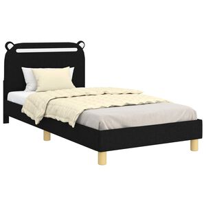 vidaXL Estrutura de Cama Infantil com Cabeceira Preto 90 x 190 cm