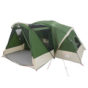 vidaXL Tenda de Cabana com Capuka Imperme&aacute;vel 10 pessoa Verde