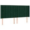 vidaXL Cabeceira cama c/ abas veludo 203x16x118/128 cm verde-escuro