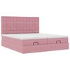 vidaXL Estrutura de cama otomana com colch&otilde;es 160x200 cm veludo rosa