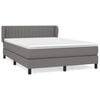vidaXL Cama com molas/colch&atilde;o 140x200 cm tecido cinzento-escuro