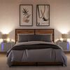 vidaXL Mesas de cabeceira de parede com luzes LED 2pcs cinzento sonoma