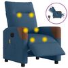 vidaXL Poltrona de massagens reclin&aacute;vel el&eacute;trica tecido azul