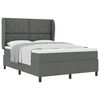 vidaXL Cama Box com cabeceira Cinzento escuro 140 x 200 cm tecido