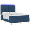 vidaXL Cama Box com colch&atilde;o com cabeceira Azul 140 x 200 cm tecido