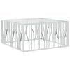 vidaXL Mesa de centro 100x100x50 cm a&ccedil;o inoxid&aacute;vel e vidro