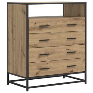 vidaXL Gabinete de Gavetas 4-Gaveta Carvalho artisan 70 x 41 x 83,5 cm