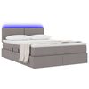vidaXL Cama com arruma&ccedil;&atilde;o e LED Cinzento-acastanhado 140 x 190 cm