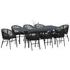 vidaXL Conjunto de Jantar para Jardim 9 pcs Preto vime PE