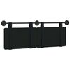 vidaXL Cabeceira Suspensa Preto 130 x 55 x 5 cm Veludo