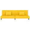 vidaXL Sof&aacute;-cama de 2 lugares c/ 2 almofadas/apoio p&eacute;s veludo amarelo