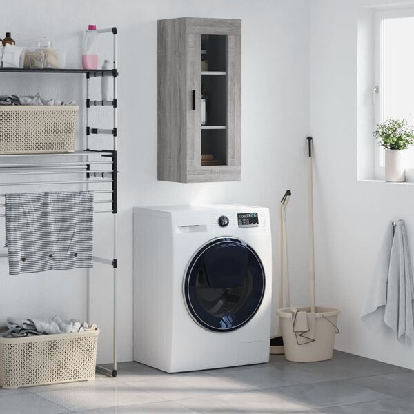 vidaXL Arm&aacute;rio de parede 34,5x34x90 cm cinzento sonoma