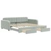 vidaXL Sof&aacute;-cama c/ gavet&atilde;o e gavetas 100x200 cm veludo cinzento-claro