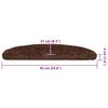 vidaXL Tapetes de escada 30 pe&ccedil;as 65x21x4 cm marrom semicircular grande