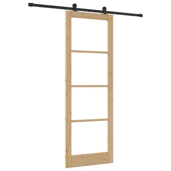 vidaXL Porta Deslizante ORKDAL Natural e Preto 83 x 232 cm