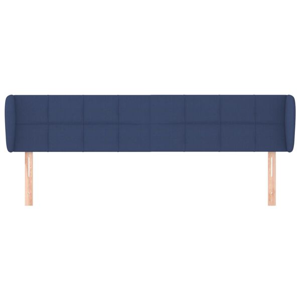vidaXL Cabeceira de cama c/ abas tecido 163x23x78/88 cm azul