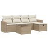 vidaXL 6 pcs conjunto de sof&aacute;s p/ jardim com almofad&otilde;es vime PE bege