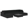 vidaXL 7 pcs conjunto lounge de jardim c/ almofad&otilde;es vime PE preto