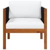 vidaXL Cadeira de jardim com almofadão madeira de acácia maciça