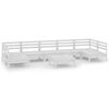 vidaXL 8 pcs conjunto lounge de jardim pinho maci&ccedil;o branco