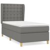 vidaXL Cama com molas/colch&atilde;o 90x200 cm tecido cinzento-escuro