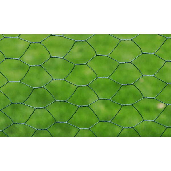 vidaXL Cerca de arame galinheiro c/ revestimento em PVC 25x0,75m verde
