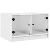 vidaXL Mesa de centro c/ portas de vidro 68x50x42 cm branco