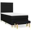 vidaXL Cama com molas/colch&atilde;o 100x200 cm tecido preto