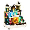 vidaXL Aldeia de Natal com tren&oacute; SALO 19 x 13 x 24 cm Resina