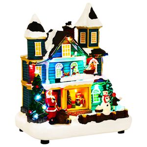 vidaXL Aldeia de Natal com tren&oacute; SALO 19 x 13 x 24 cm Resina