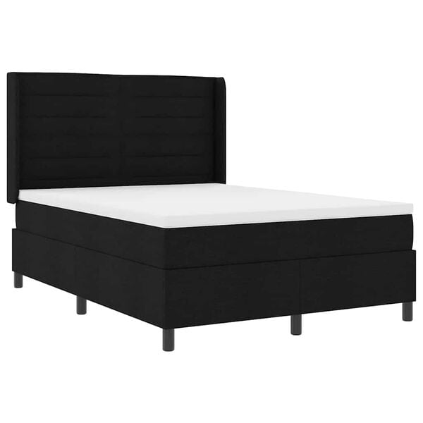 vidaXL Cama Box Spring LED com colch&atilde;o Preto 160 x 200 cm tecido
