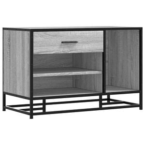 vidaXL Banco para cal&ccedil;ado sonoma 80x40x53,5 cm madeira metal cinzento