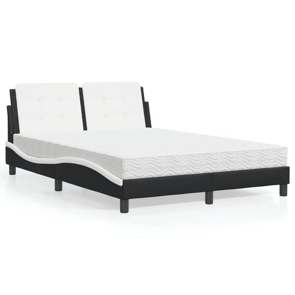 vidaXL Estrutura de cama sem colch&atilde;o Zadar 140x190 cm couro artificial preto