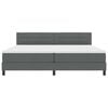 vidaXL Cama Box com colch&atilde;o Cinza Escuro 200 x 200 cm tecido