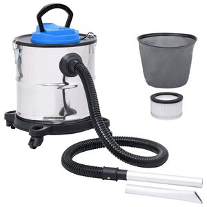 vidaXL Aspirador de cinzas com filtro HEPA 1200 W 20 L a&ccedil;o inoxid&aacute;vel